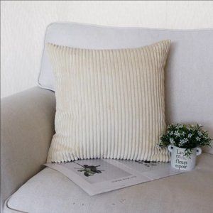 NWT White corduroy decor pillows case